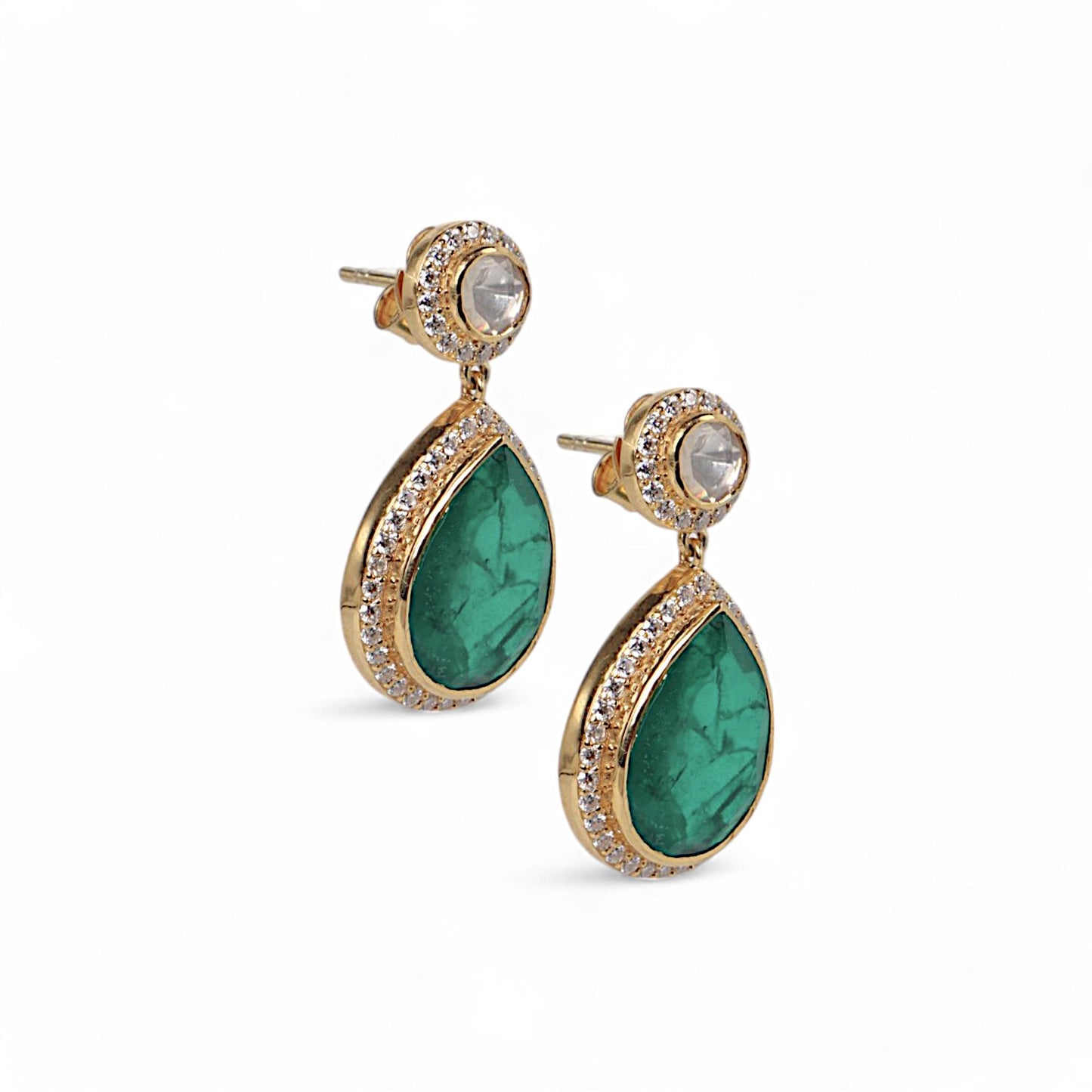 Emerald Polki Classic Earrings