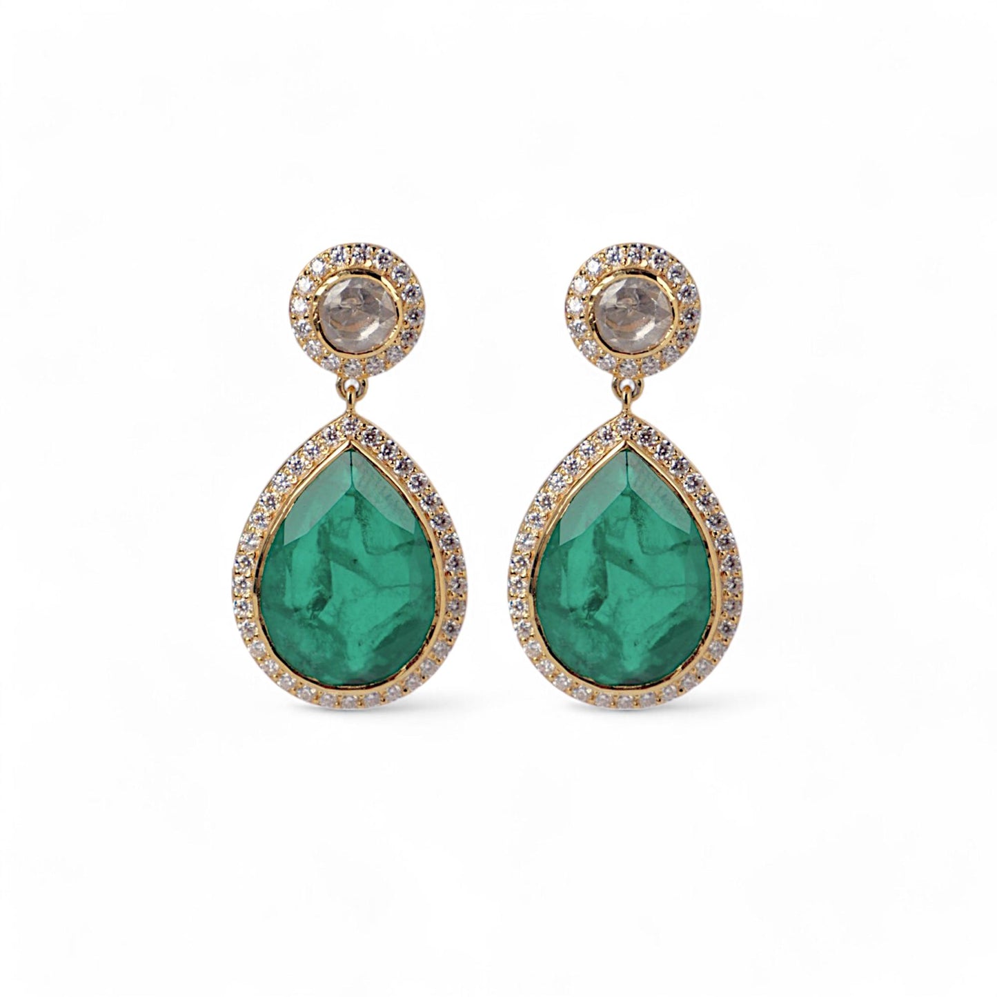 Emerald Polki Classic Earrings