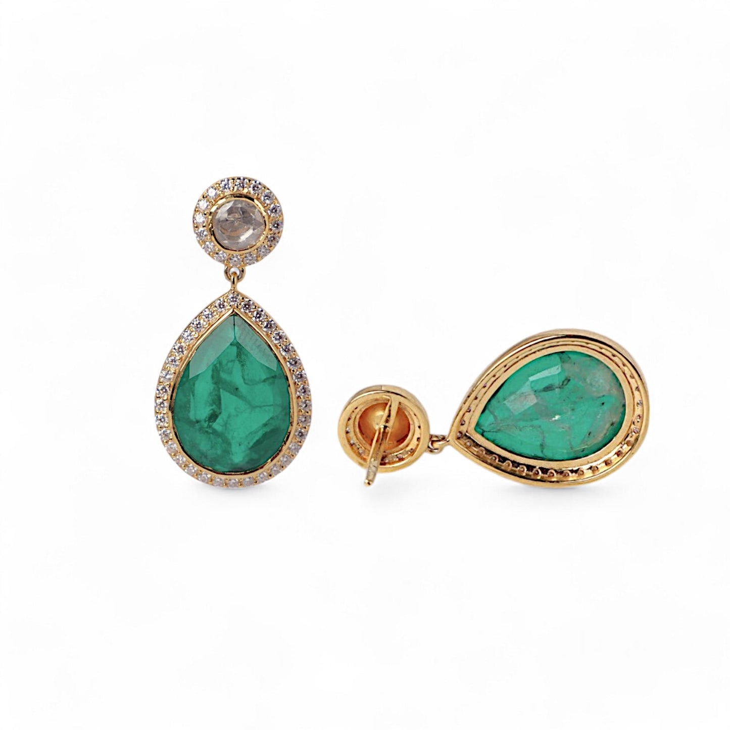 Emerald Polki Classic Earrings