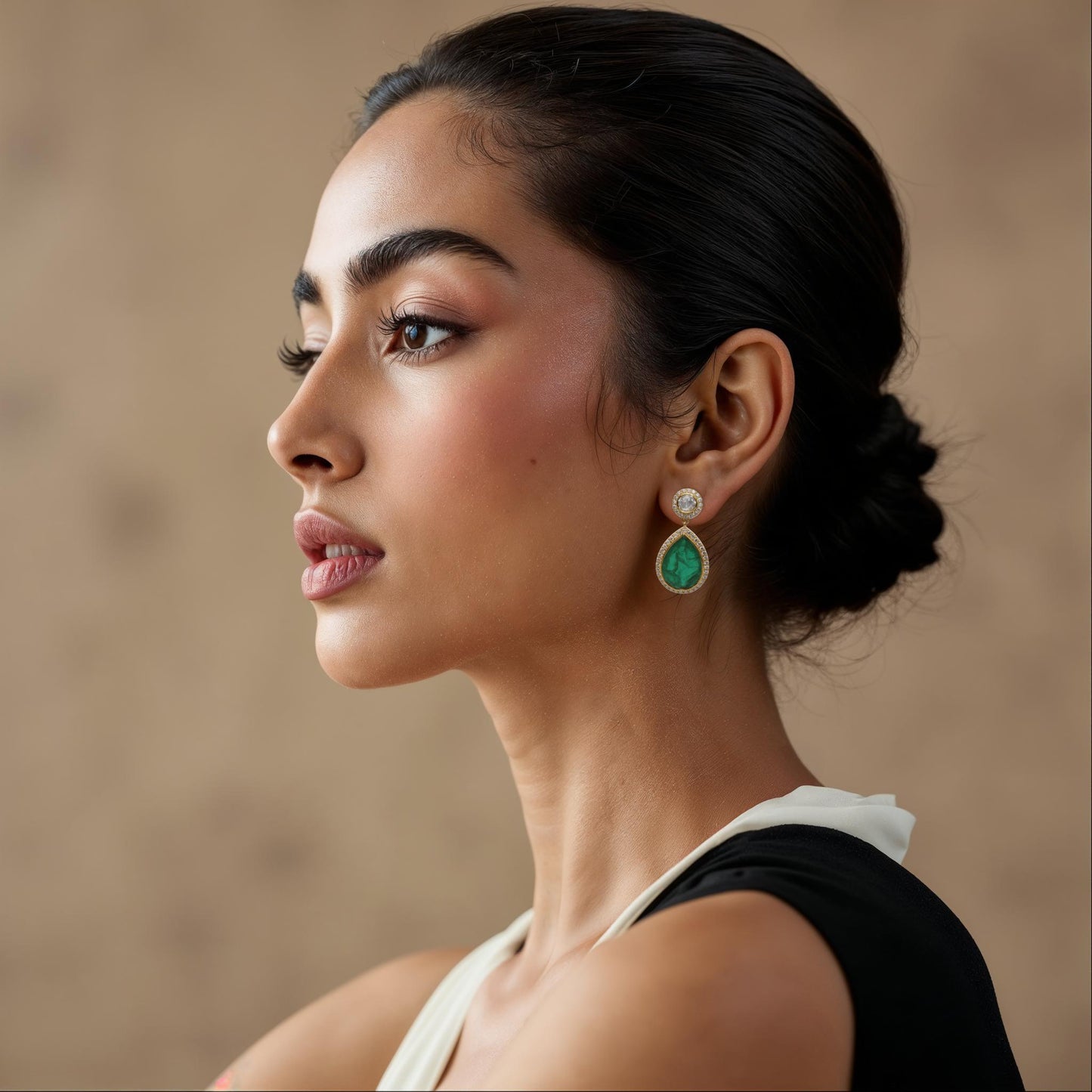 Emerald Polki Classic Earrings