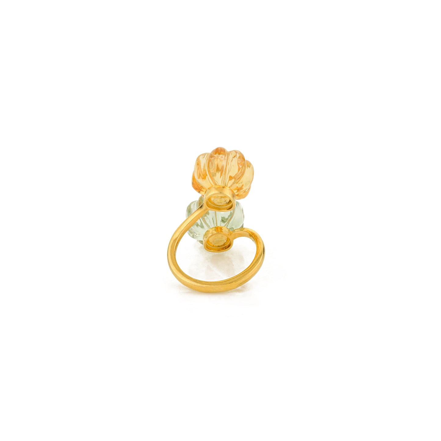 Double Melon Ring - Green Amethyst + Citrine
