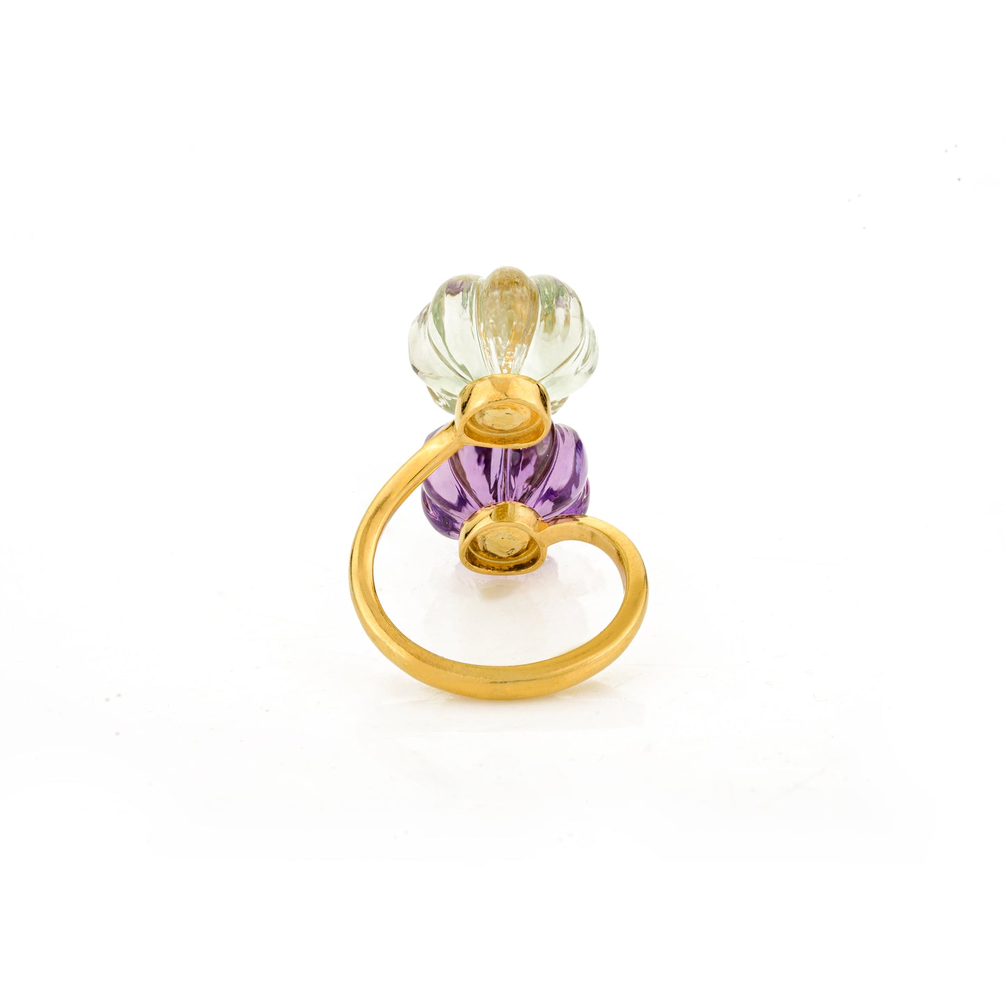 Double Melon Ring - Purple Amethyst + Green Amethyst