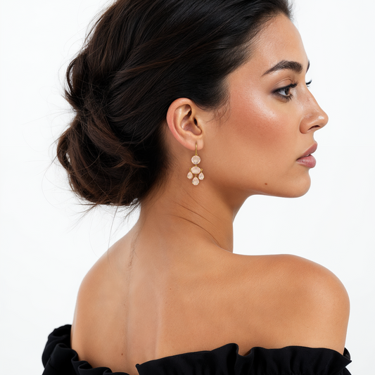 Girandole Earrings - Rose Quartz