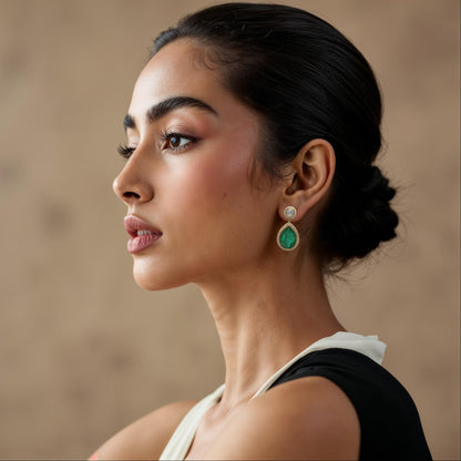Emerald Polki Classic Earrings