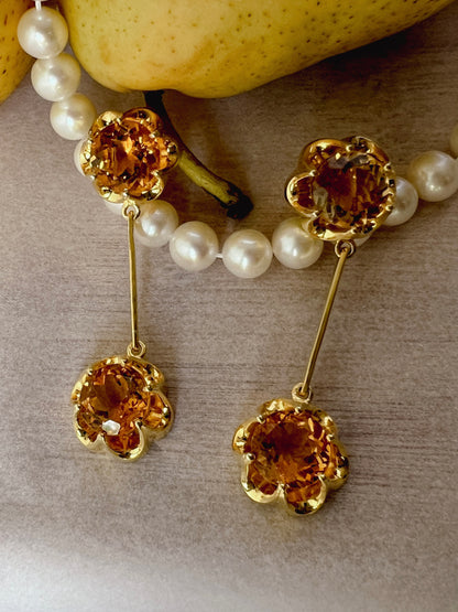 Floral Citrine Earrings