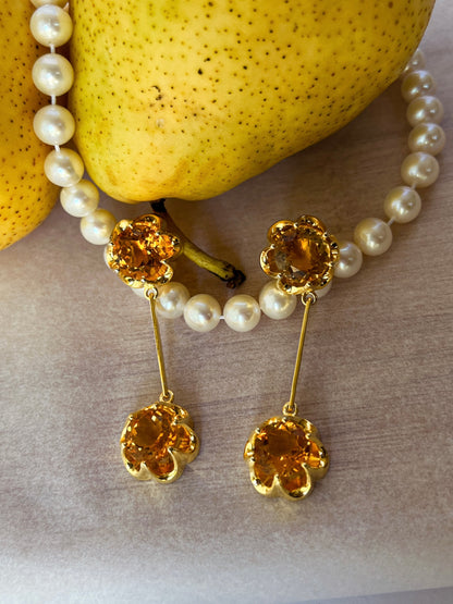 Floral Citrine Earrings