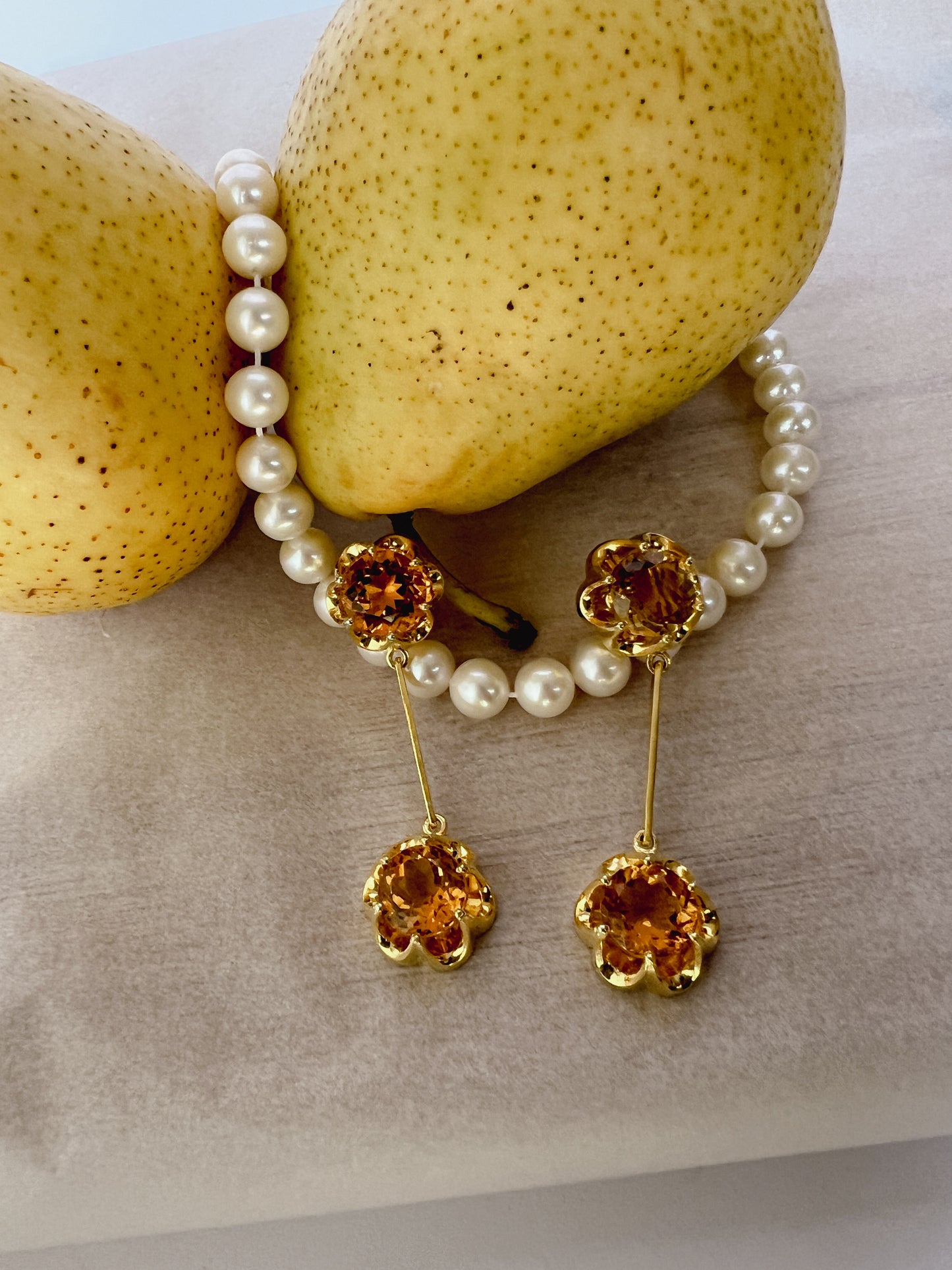 Floral Citrine Earrings