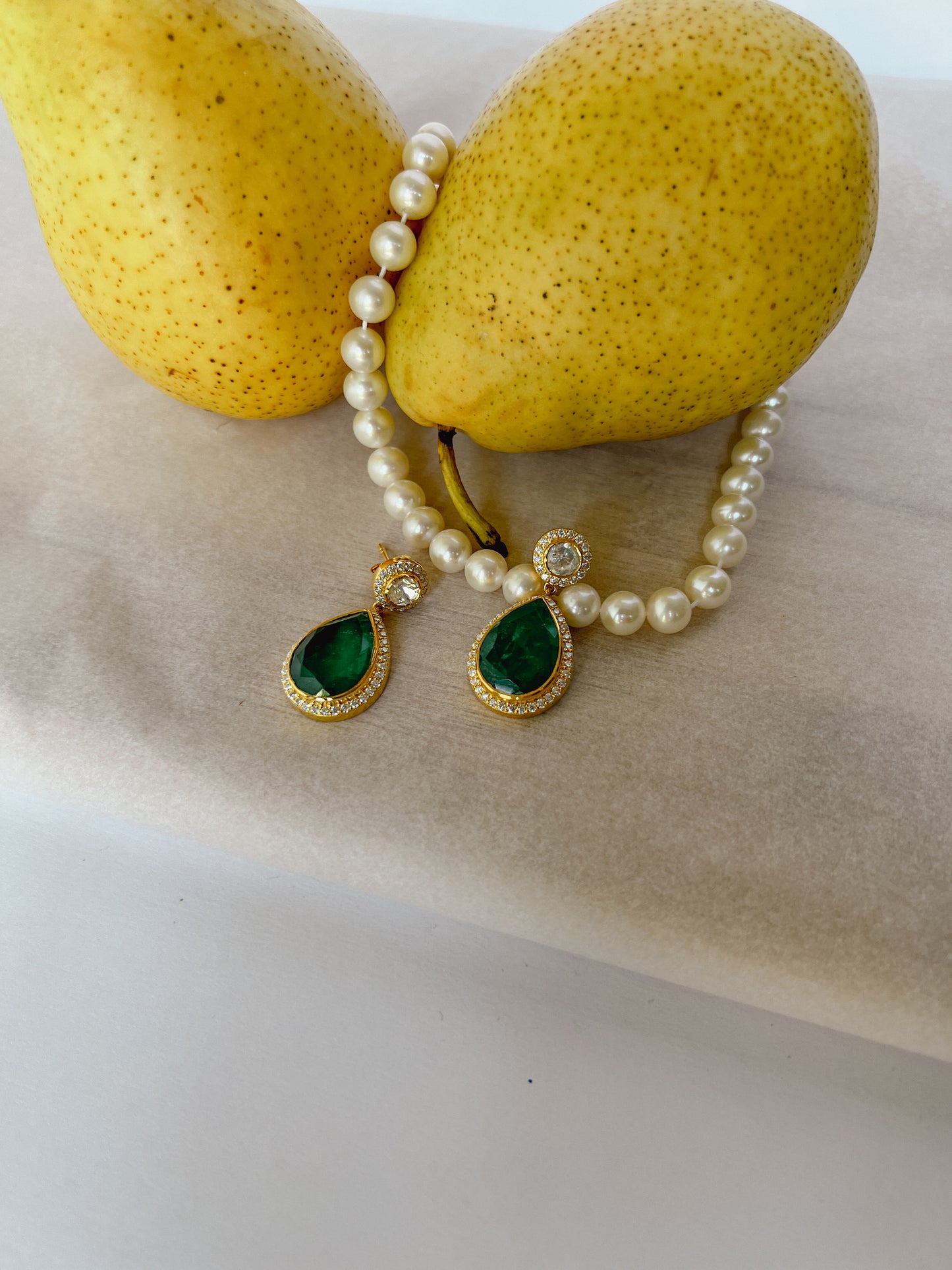 Emerald Polki Classic Earrings