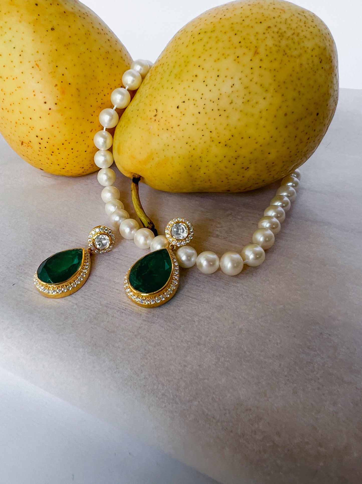 Emerald Polki Classic Earrings