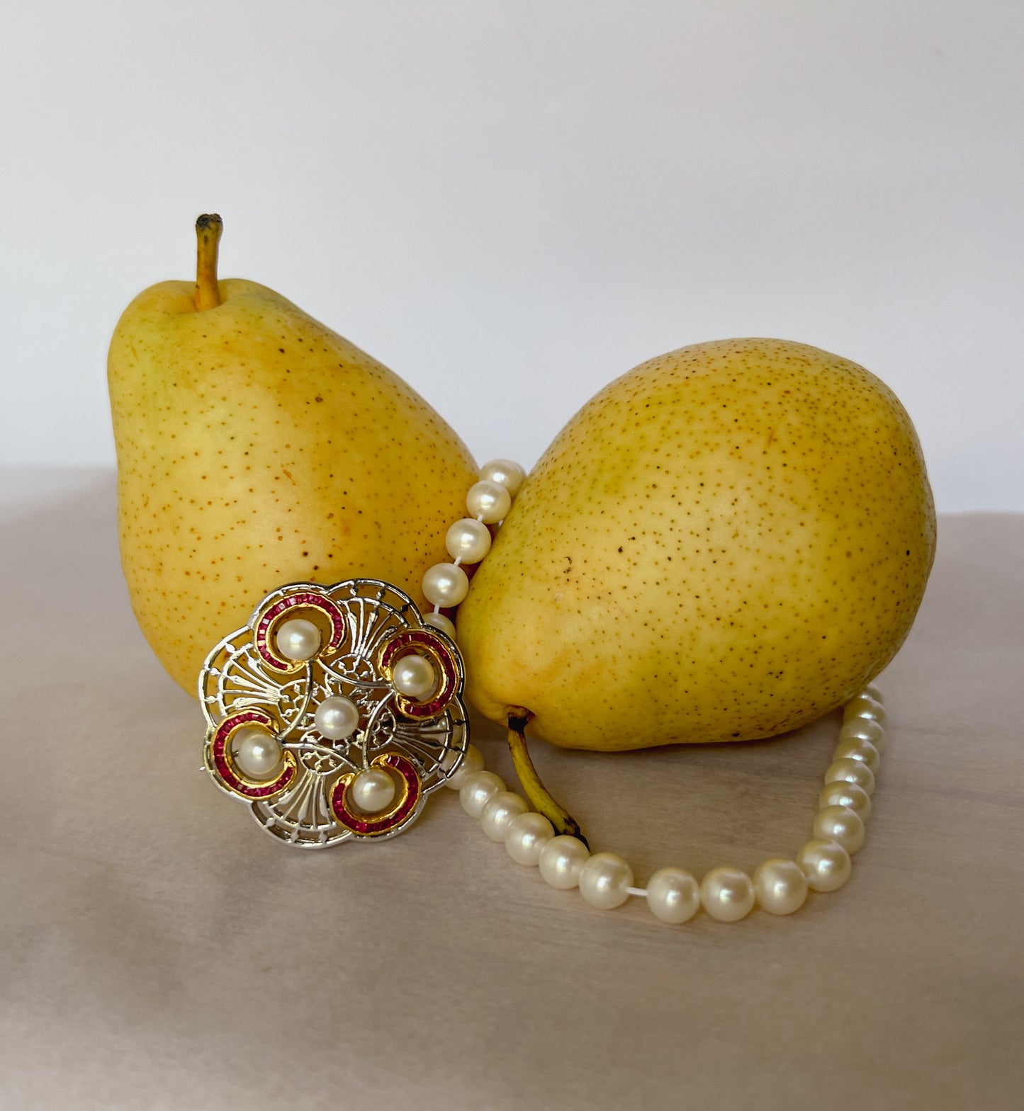 Five Pearl Brooch