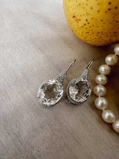 Crystal Clear Fishhook Earrings