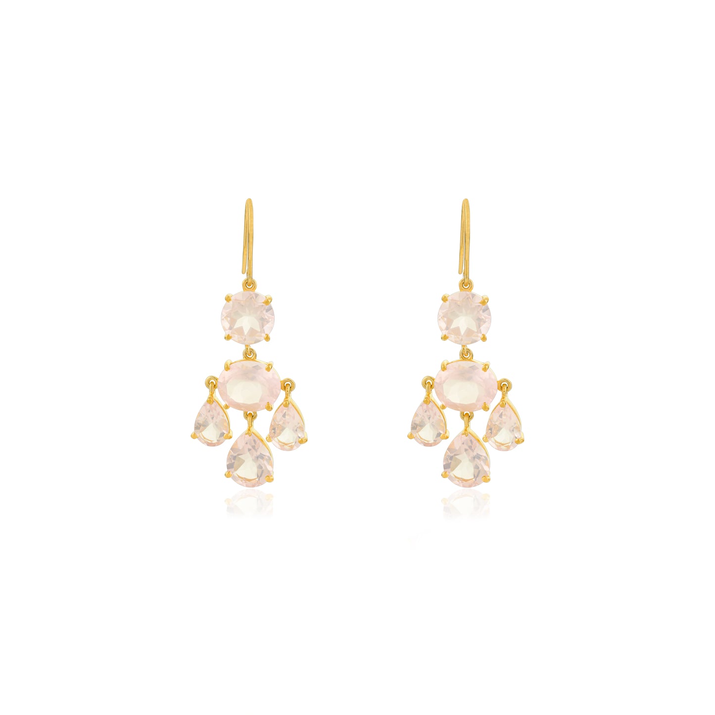 Girandole Earrings - Rose Quartz