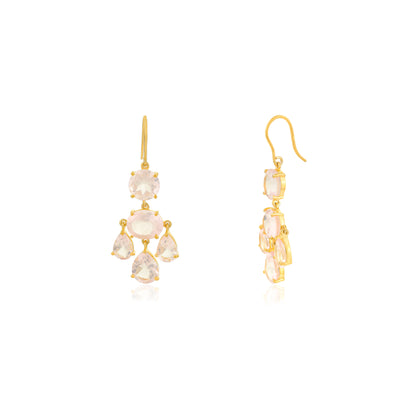 Girandole Earrings - Rose Quartz