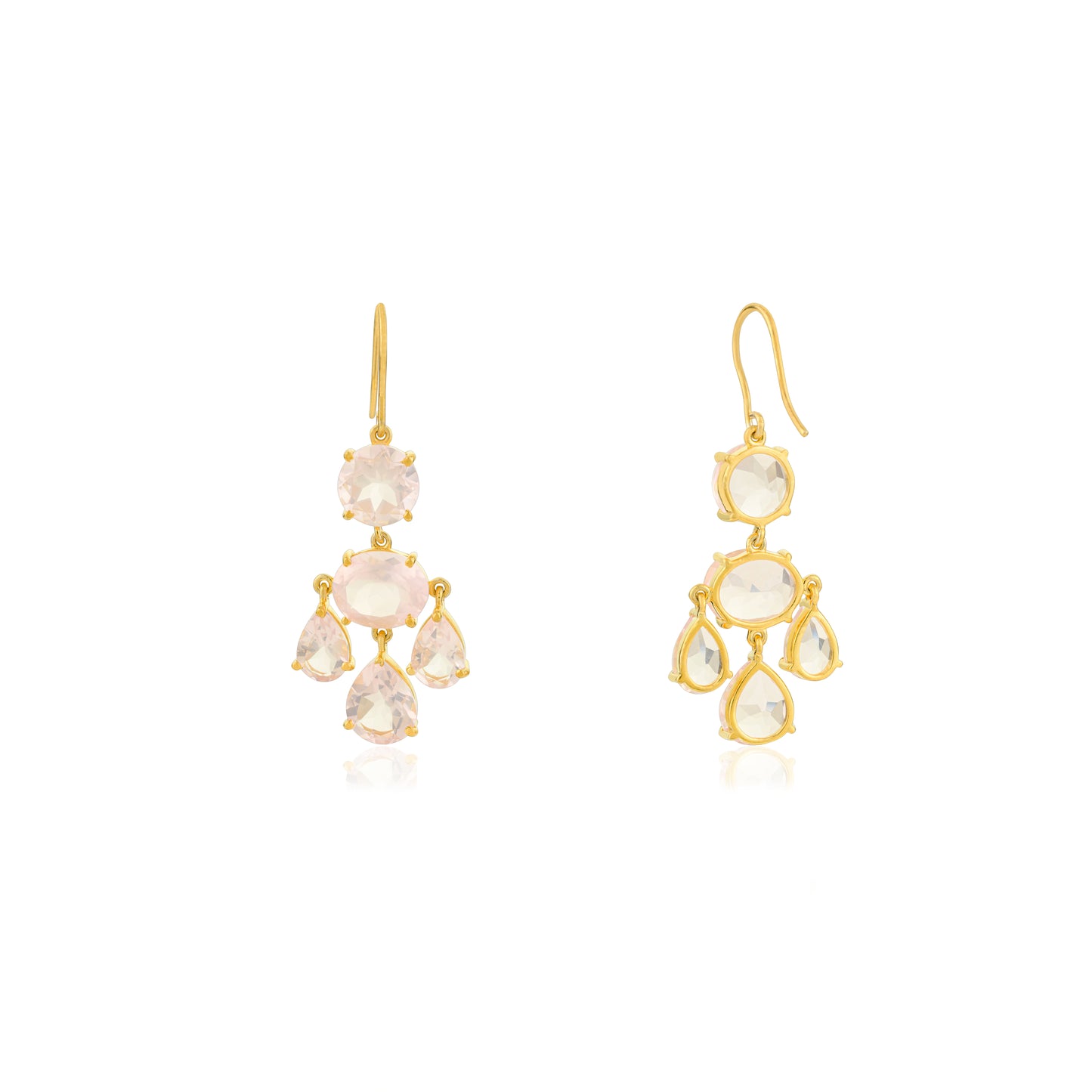 Girandole Earrings - Rose Quartz