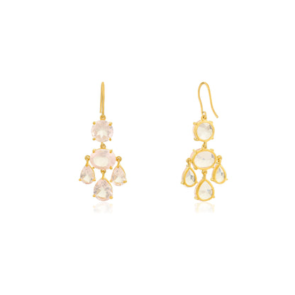 Girandole Earrings - Rose Quartz