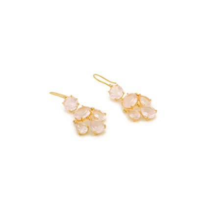 Girandole Earrings - Rose Quartz