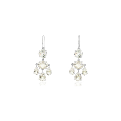 Girandole Earrings - White Topaz