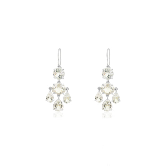 Girandole Earrings - White Topaz