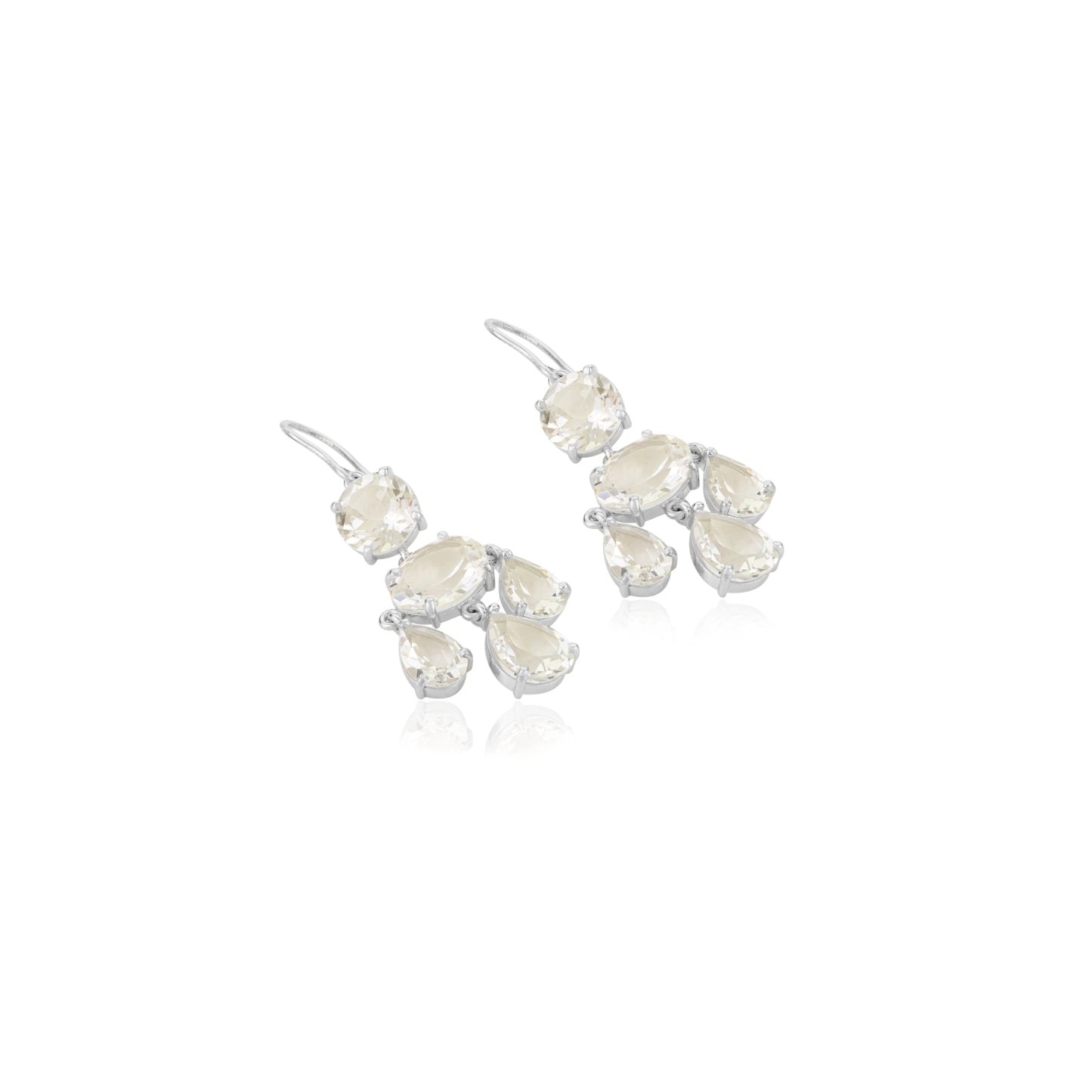 Girandole Earrings - White Topaz