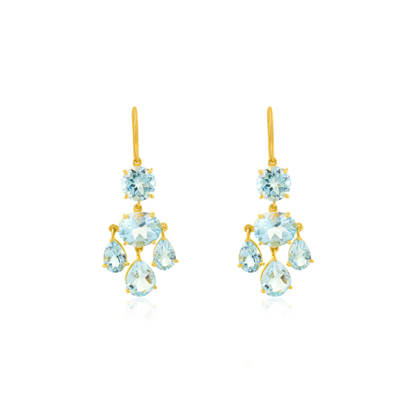 Girandole Earrings - Blue Topaz