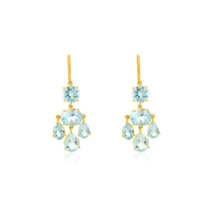 Girandole Earrings - Blue Topaz