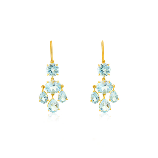 Girandole Earrings - Blue Topaz