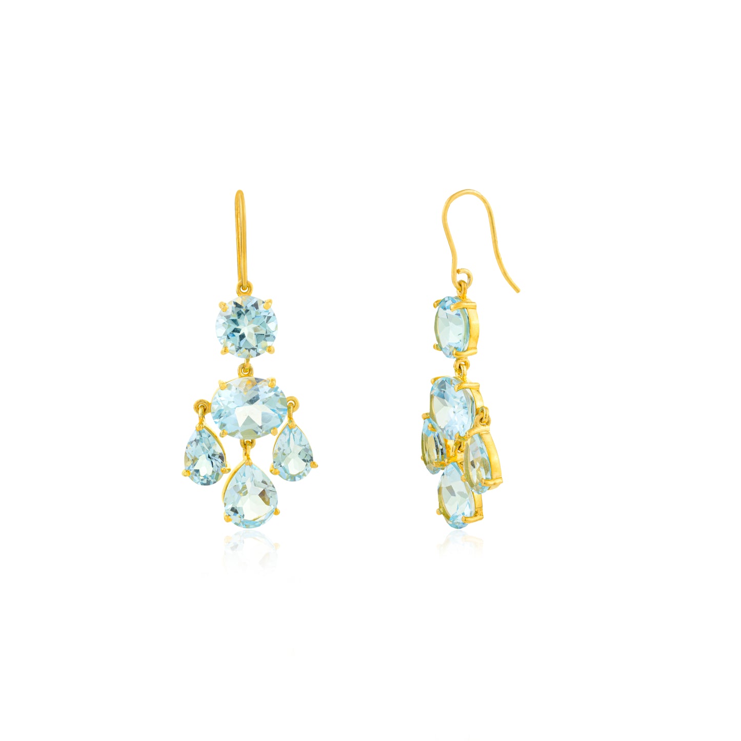 Girandole Earrings - Blue Topaz