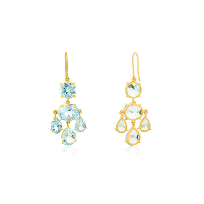 Girandole Earrings - Blue Topaz