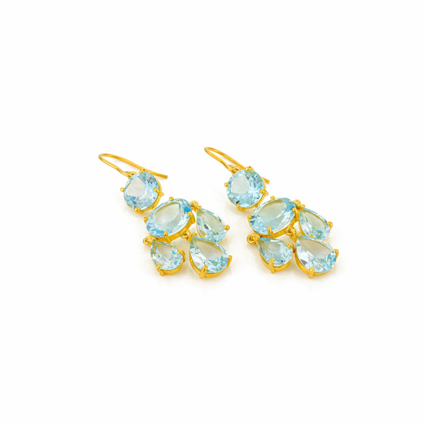 Girandole Earrings - Blue Topaz